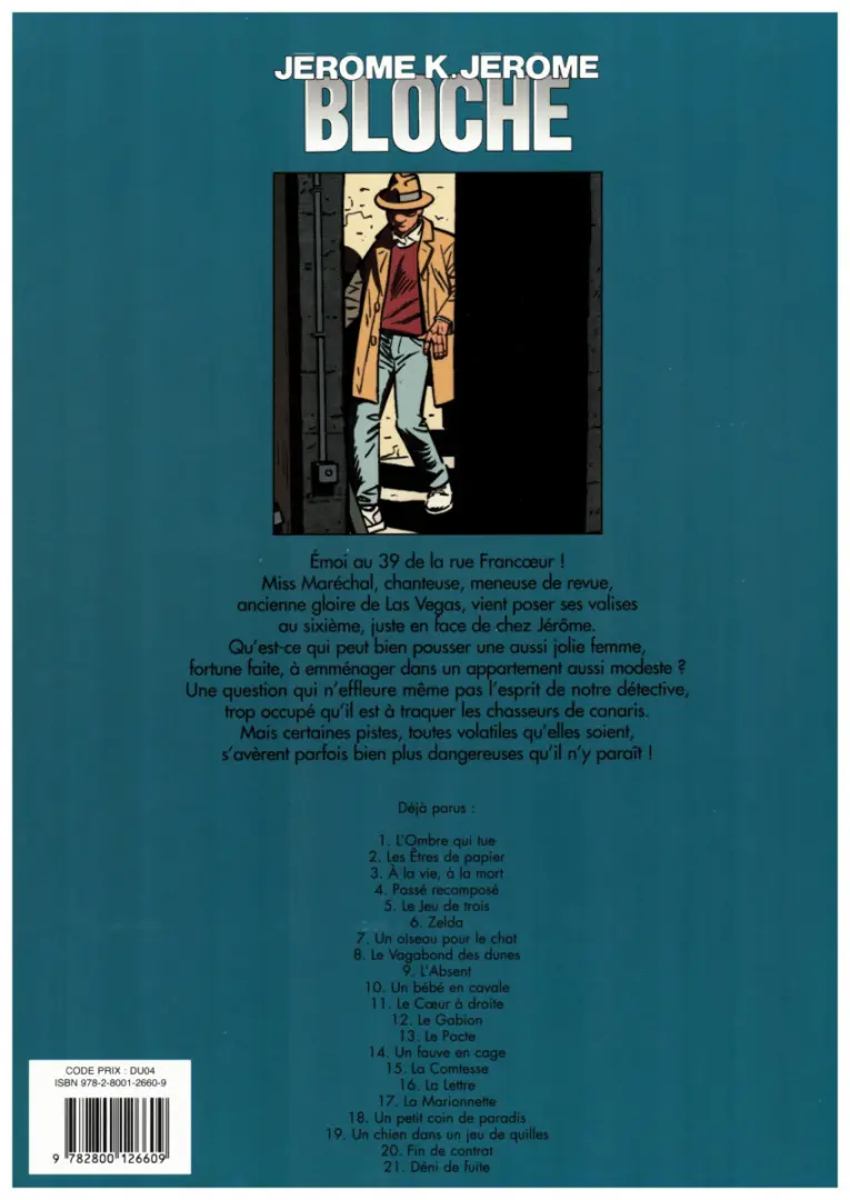 Verso de l'album Jérôme K. Jérôme Bloche Tome 13 Le pacte