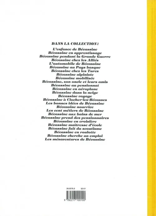 Verso de l'album Bécassine Tome 13 Bécassine, son oncle et leurs amis