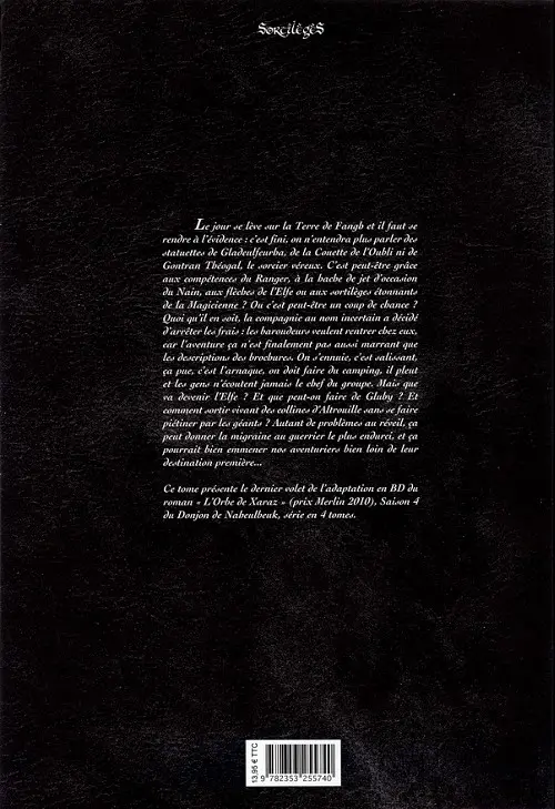 Verso de l'album Le Donjon de Naheulbeuk Tome 13