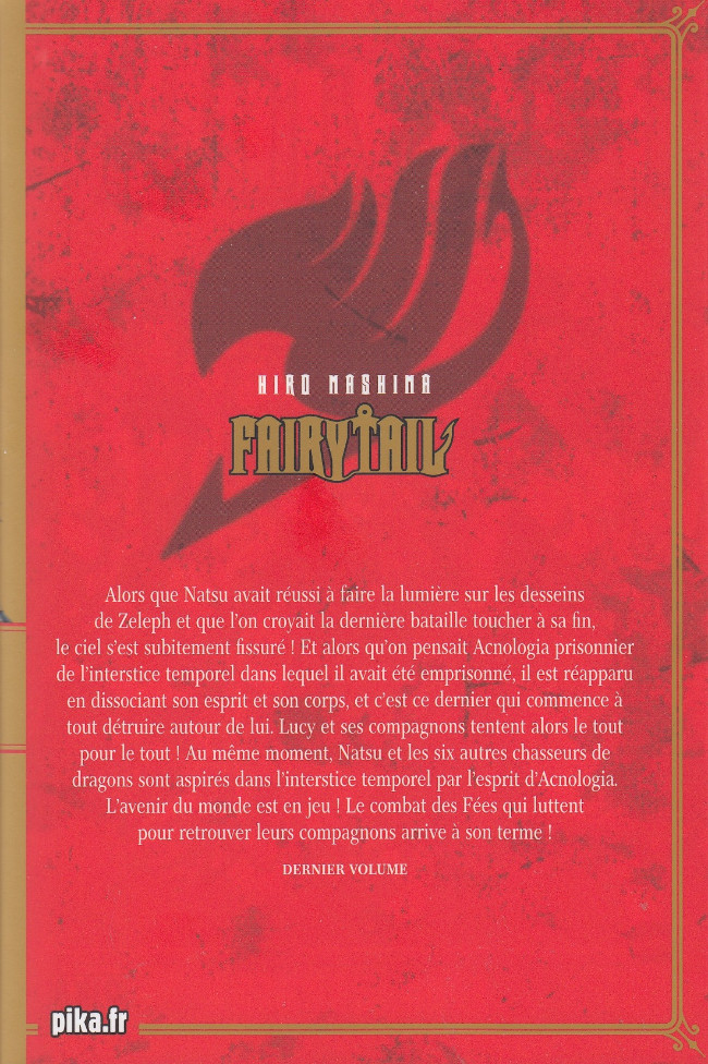 Verso de l'album Fairy Tail 63