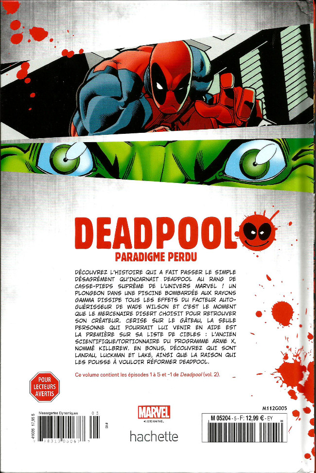 Verso de l'album Deadpool - La collection qui tue Tome 5 Paradigme perdu