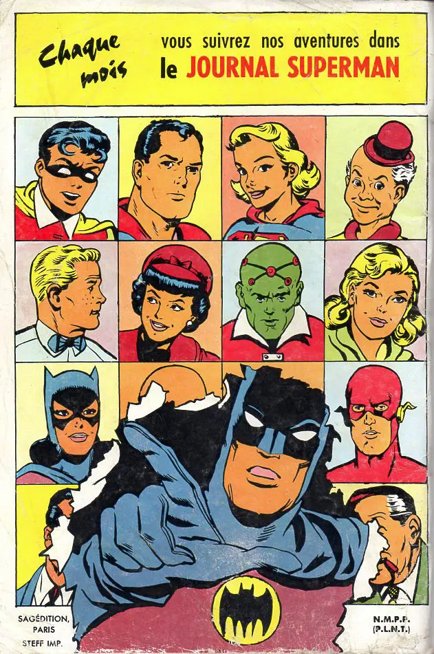 Verso de l'album Superman et Batman puis Superman Album N° 3