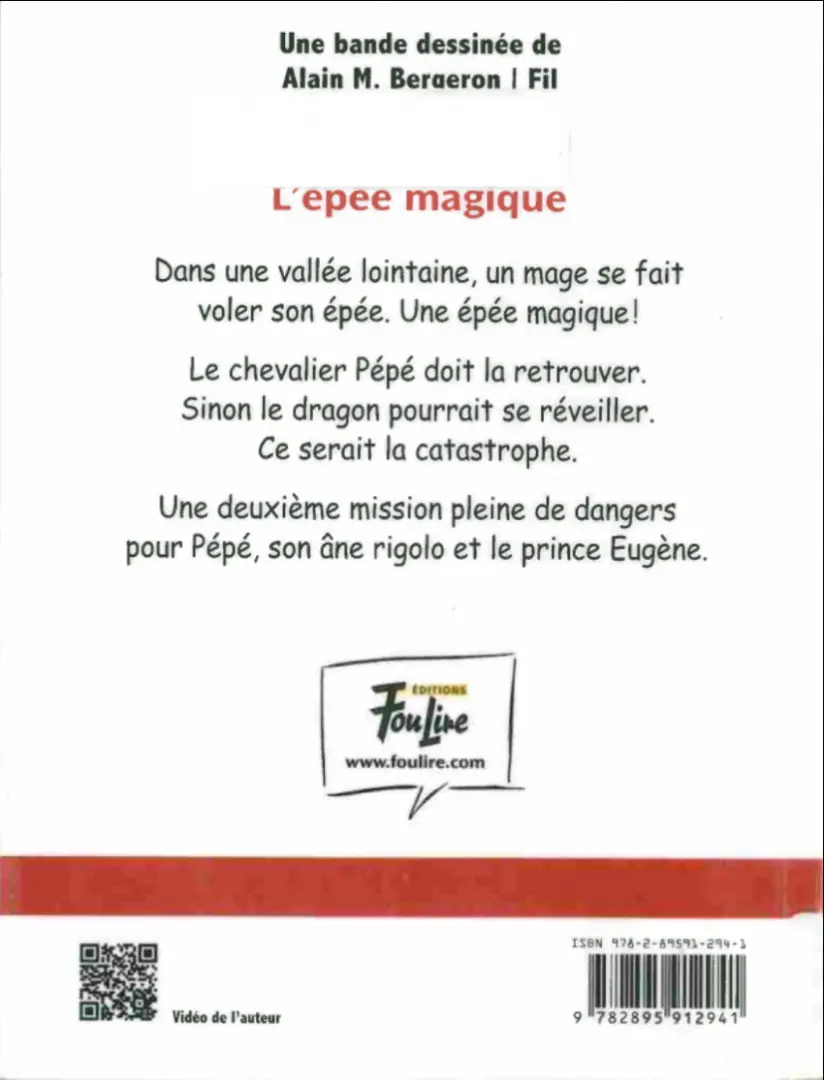 Verso de l'album Les aventures de Pépé 2 L'épée magique