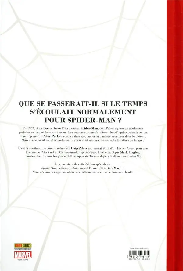 Verso de l'album Spider-Man : L'Histoire d'une vie