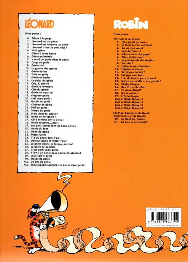 Verso de l'album Léonard Tome 38 Y a-t-il un génie pour sauver la planète ?