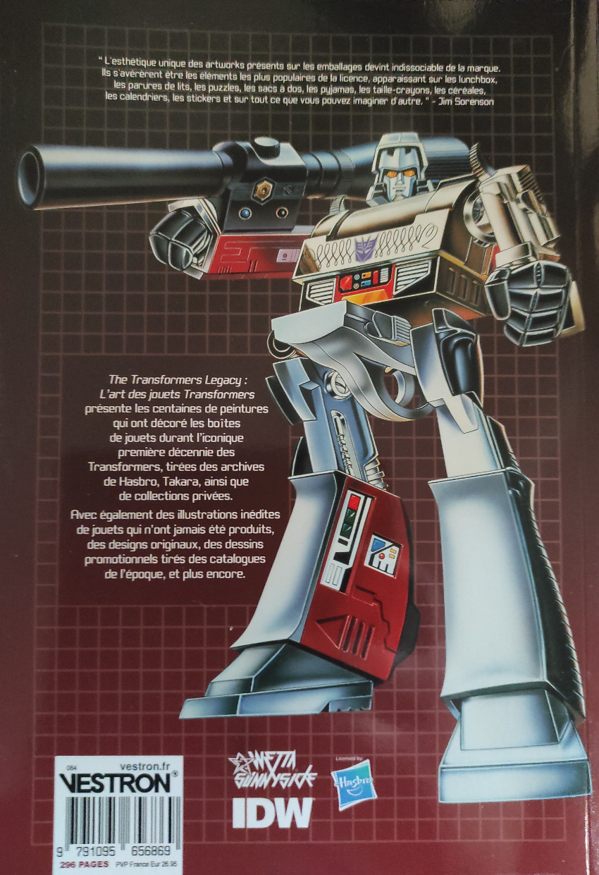 Verso de l'album Transformers Legacy L'Art des Jouets Transformers
