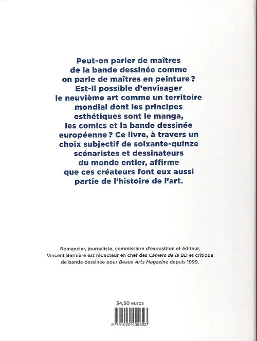 Verso de l'album Les grands maîtres de la BD mondiale