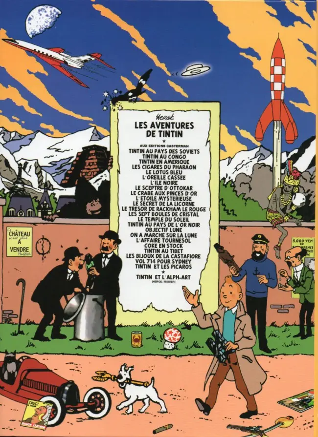 Verso de l'album Tintin Tintin et l'Alph-Art