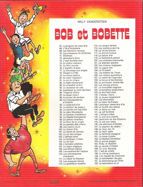Verso de l'album Bob et Bobette Tome 128 Le bonze et les bronzes