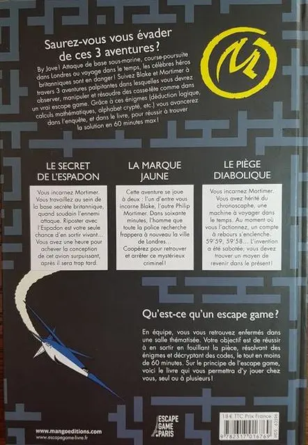 Verso de l'album Escape Game - Blake et Mortimer