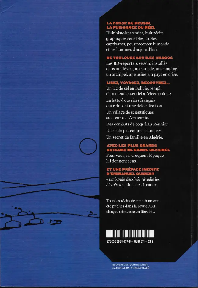 Verso de l'album XXI : Grands reportages en bande dessinée