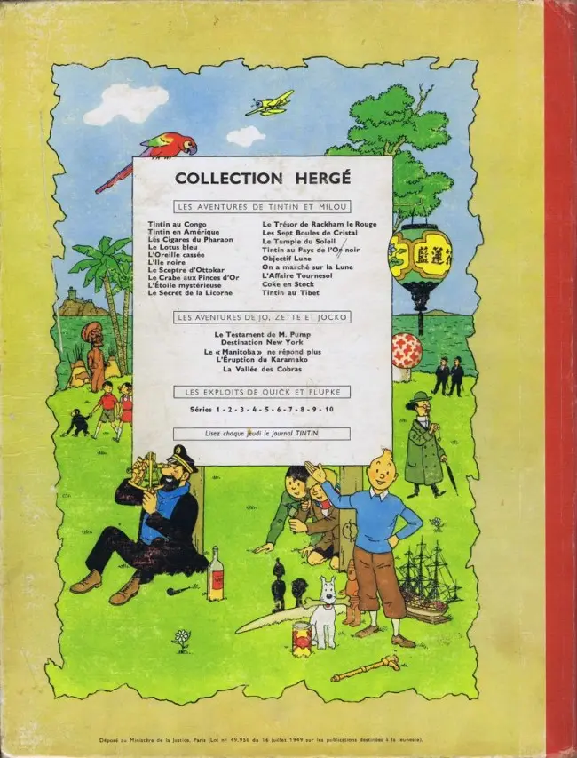 Verso de l'album Tintin Tome 20 Tintin au Tibet