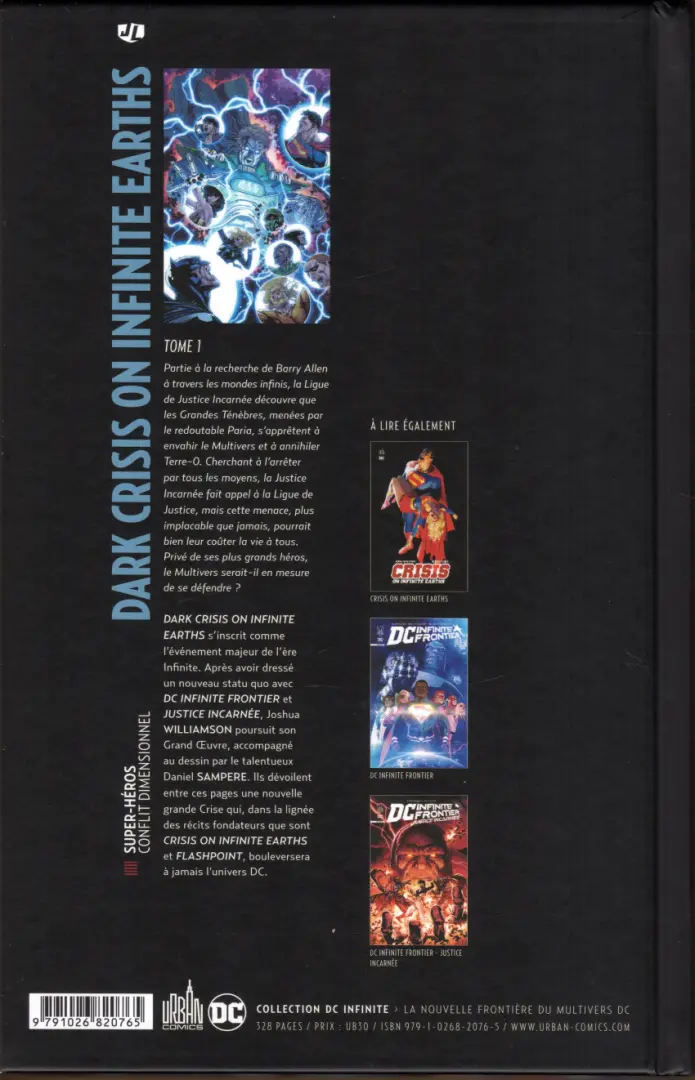 Verso de l'album Dark Crisis on Infinite Earths Tome 1