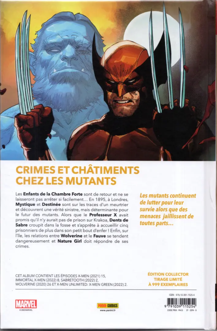 Verso de l'album Destiny of X Volume 12
