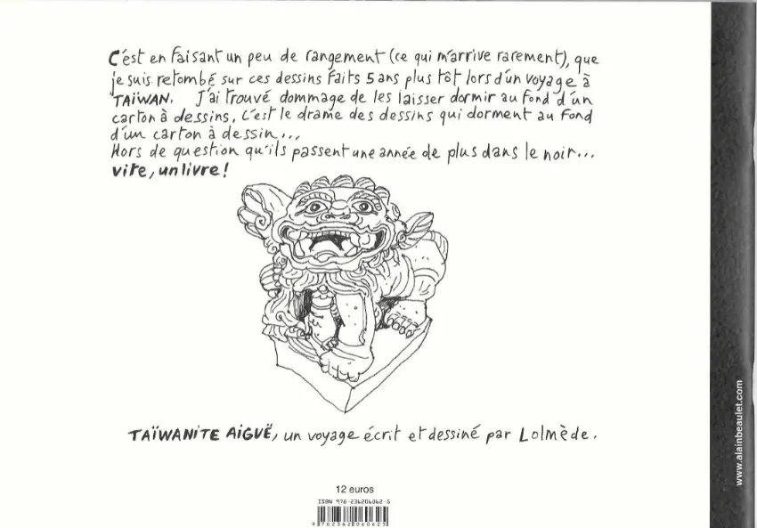 Verso de l'album Taïwanite aïgue