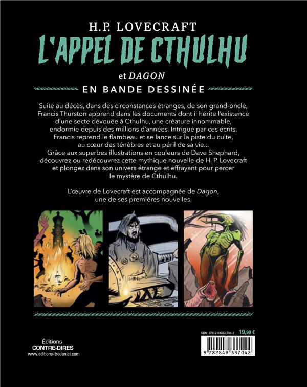 Verso de l'album L'appel de Cthulhu et Dagon