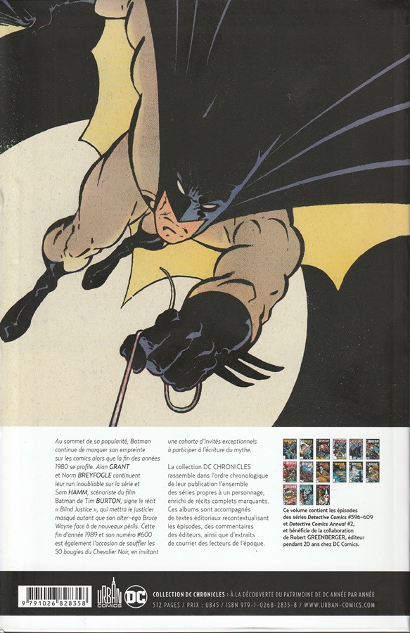 Verso de l'album Batman chronicles Volume 8 1989 Volume 3