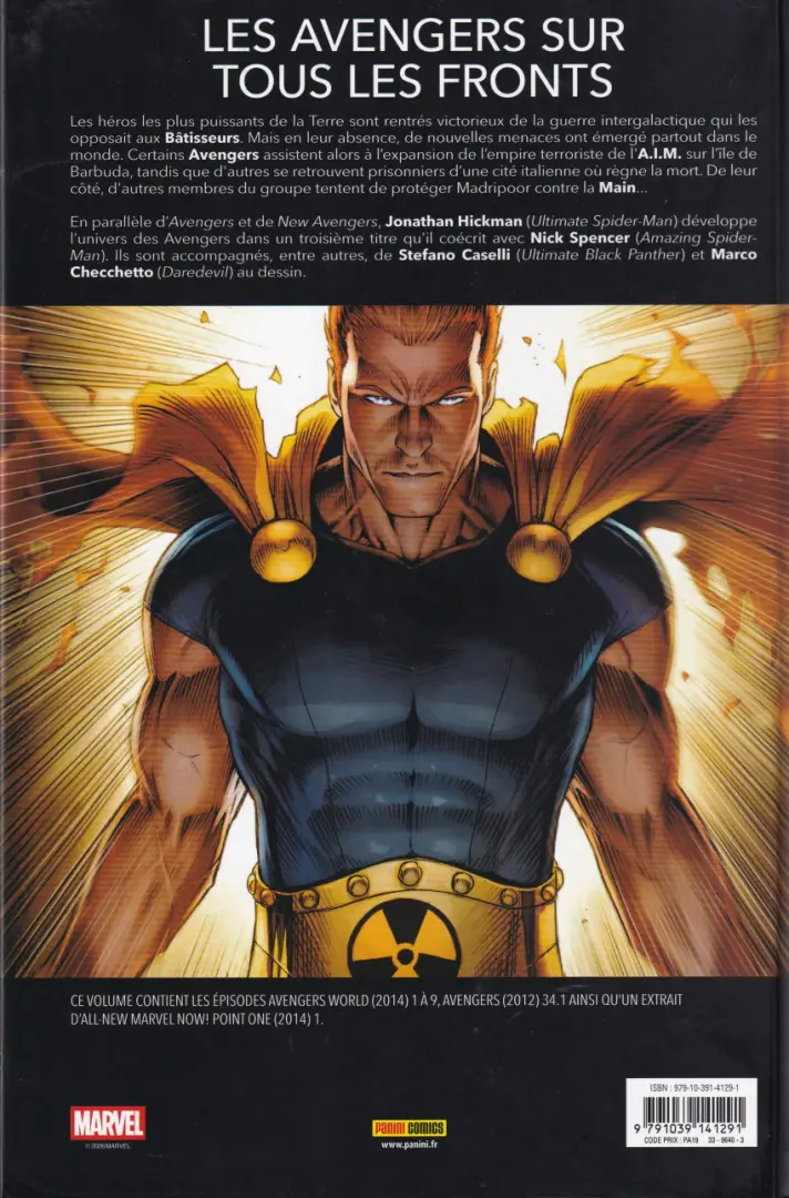 Verso de l'album Avengers World 1 L'empire A.I.M.