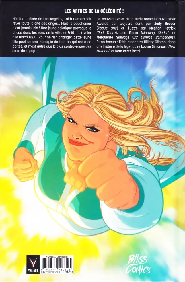 Verso de l'album Faith Tome 3 Superstar