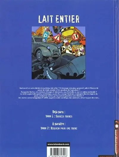 Verso de l'album Lait entier Tome 1 Sacrées Vaches