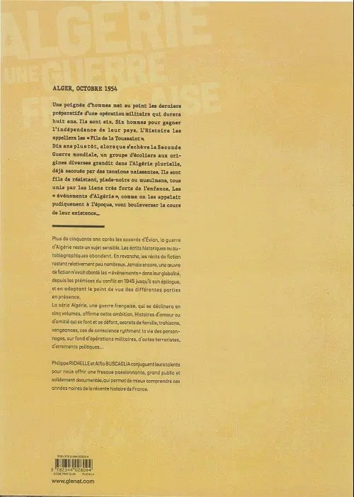 Verso de l'album Algérie , une guerre française Tome 1 Derniers beaux jours
