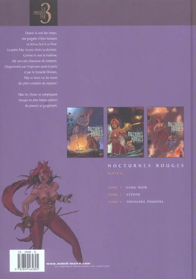 Verso de l'album Nocturnes rouges Tomes 1 à 3