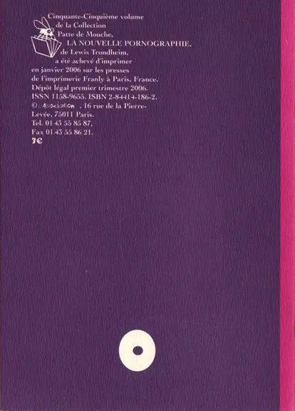 Verso de l'album La Nouvelle pornographie