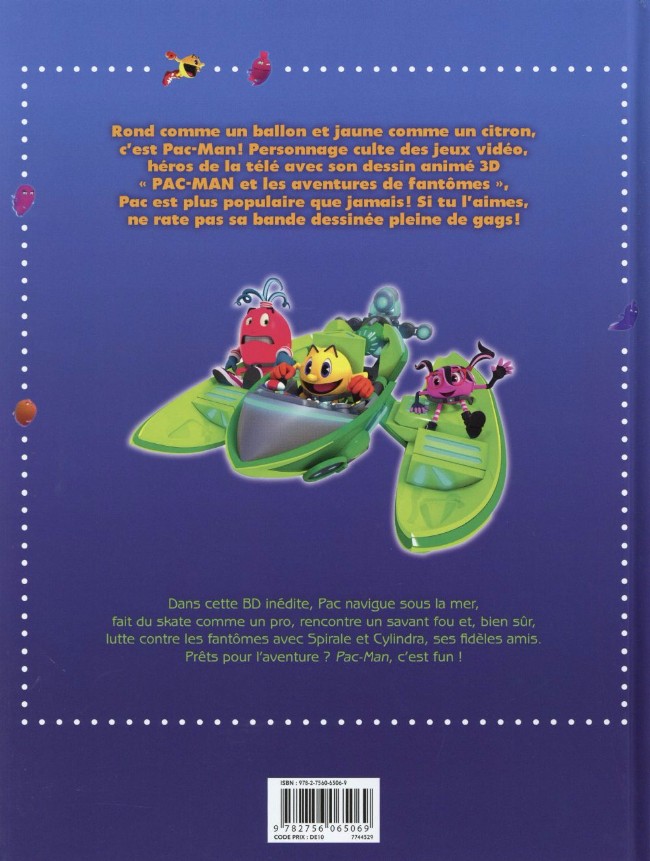 Verso de l'album Pac-Man et les aventures de fantômes Tome 2 Tous à la mer !