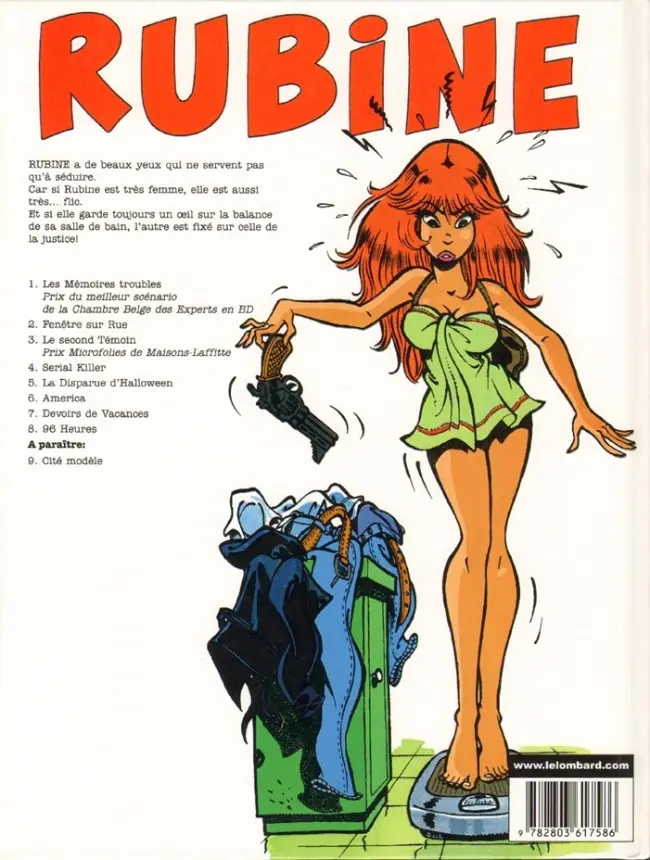Verso de l'album Rubine Tome 8 96 heures