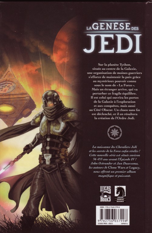 Verso de l'album Star Wars - La Genèse des Jedi Tome 1 L'éveil de la force