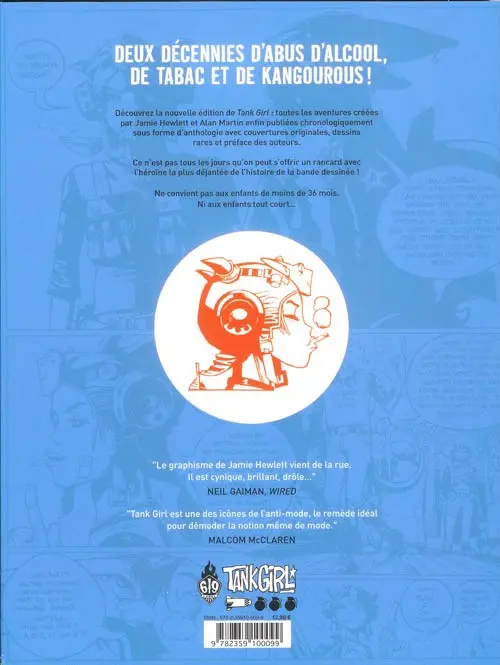 Verso de l'album Tank Girl Tome 1