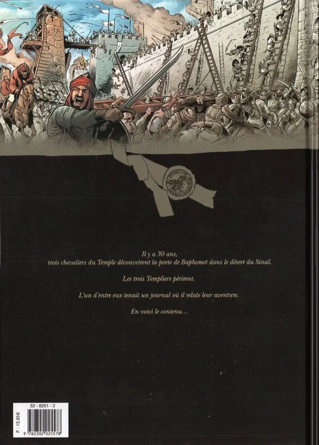 Verso de l'album Templier Tome 2 Dans la tourmente...
