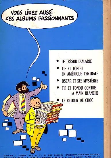 Verso de l'album Tif et Tondu Tome 6 Passez muscade