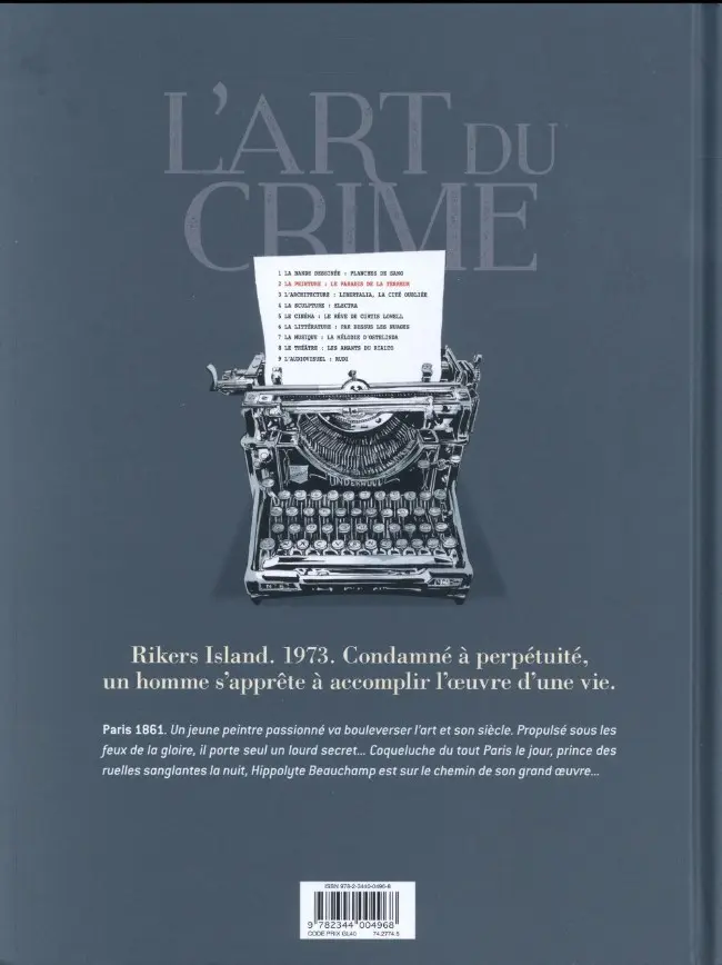 Verso de l'album L'Art du crime Tome 2 Le paradis de la terreur