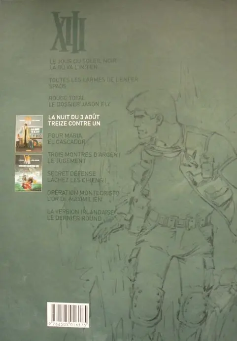 Verso de l'album XIII Volume 4 La Nuit du 3 août / Treize contre un