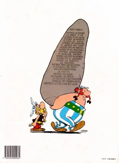 Verso de l'album Astérix Tome 1 Astérix le gaulois
