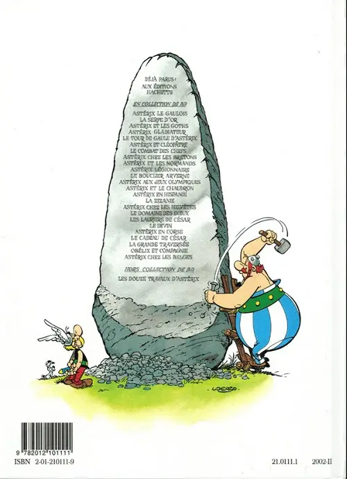 Verso de l'album Astérix Tome 6 Astérix et Cléopâtre