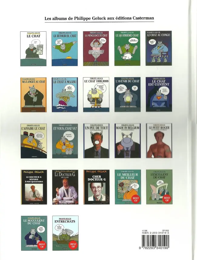 Verso de l'album Le Chat Tome 8 Le Chat 1999,9999
