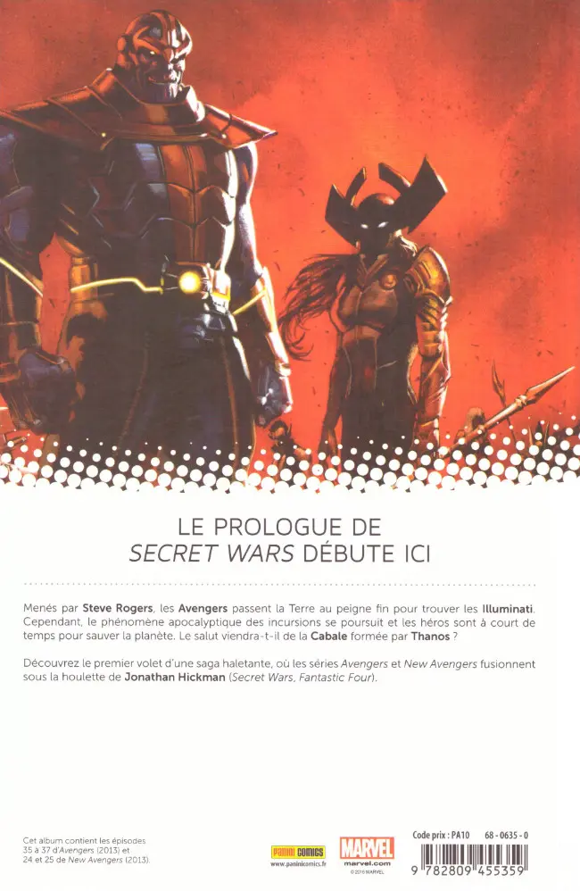 Verso de l'album Avengers - Time Runs Out Tome 1 La cabale