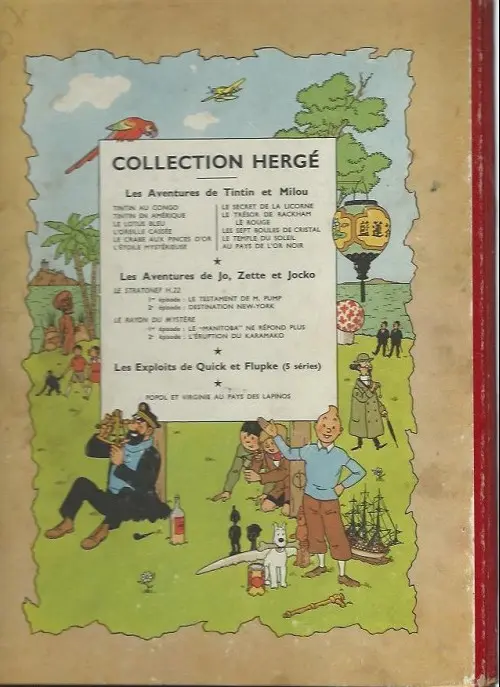 Verso de l'album Les Aventures de Jo, Zette et Jocko Tome 4 Le Rayon du Mystère 2e épisode, L'éruption du Karamako