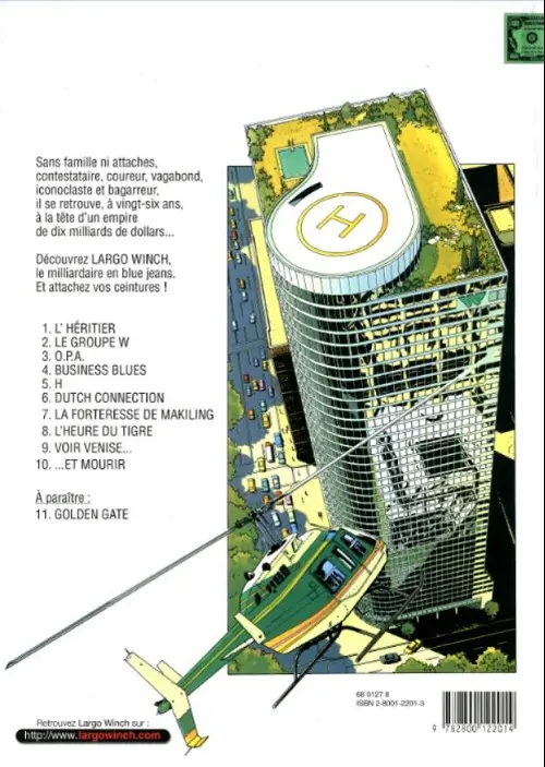 Verso de l'album Largo Winch Tome 6 Dutch connection