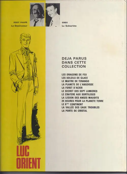 Verso de l'album Luc Orient Tome 10 Le 6ème continent