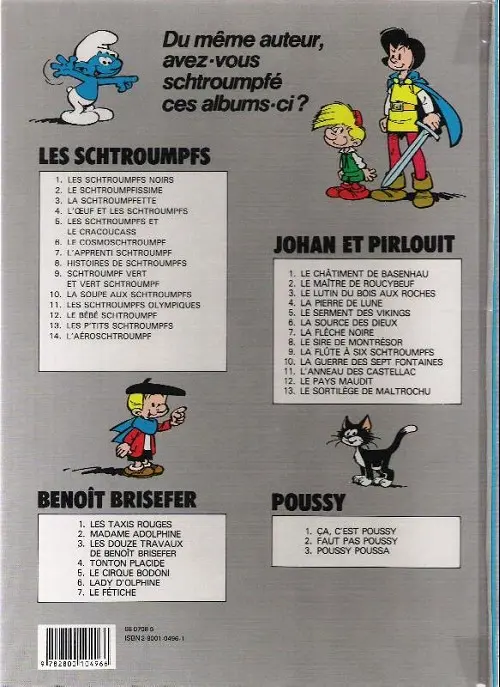 Verso de l'album Poussy Tome 1 Ca, c'est poussy