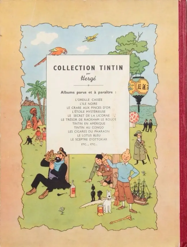 Verso de l'album Tintin Tome 6 L'oreille cassée