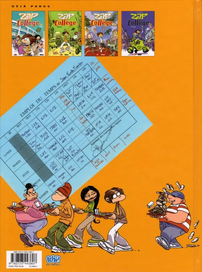 Verso de l'album Zap collège Tome 2 Deuxième service