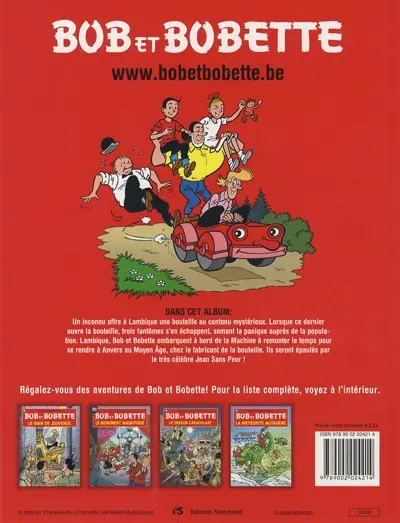 Verso de l'album Bob et Bobette Tome 303 Trac, trouille et trémolos