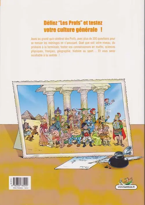 Verso de l'album Les Profs Cérébral quiz