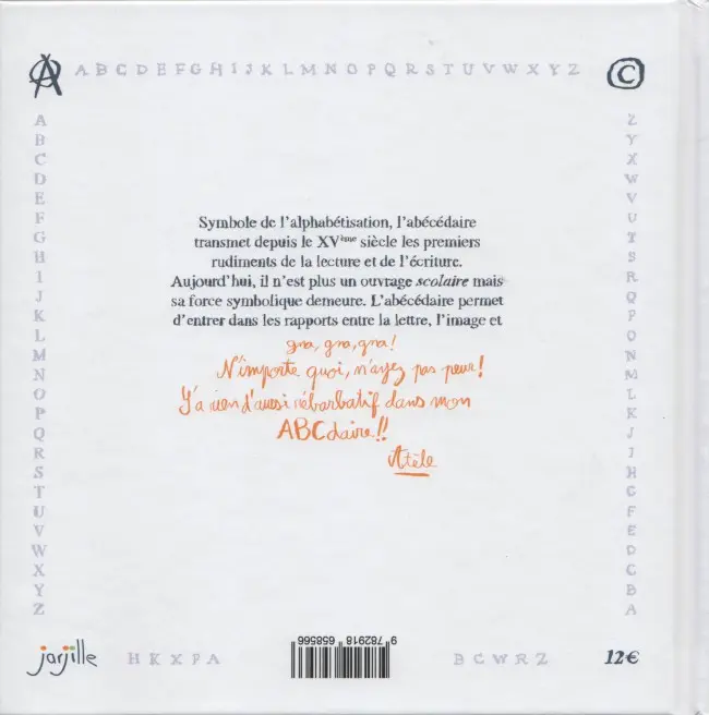 Verso de l'album Le Bel ABC d'Atèle