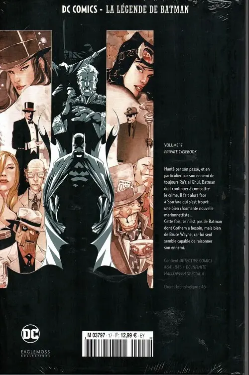 Verso de l'album DC Comics - La Légende de Batman Volume 17 Private casebook