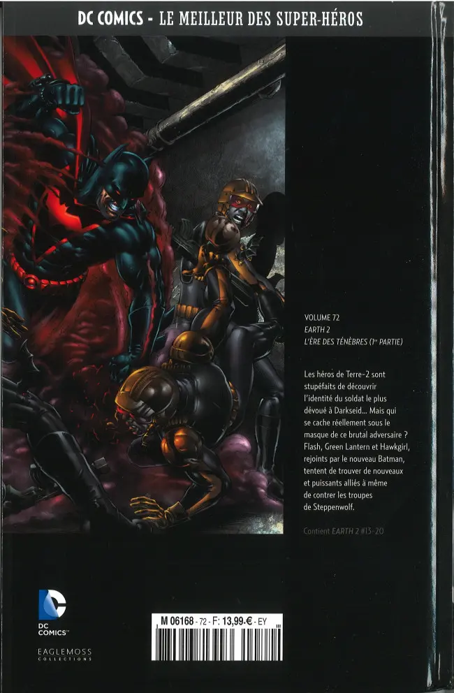 Verso de l'album DC Comics - Le Meilleur des Super-Héros Volume 72 Earth 2 - L'Ère des Ténèbres (1re Partie)